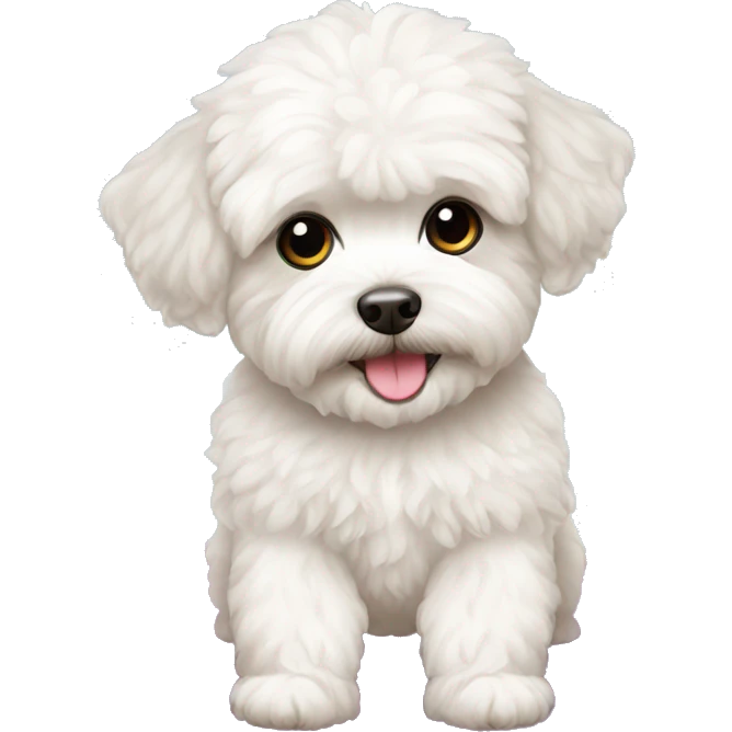 White maltipoo yoga mat emoji