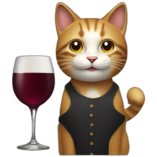 Un chat qui bois du vin emoji