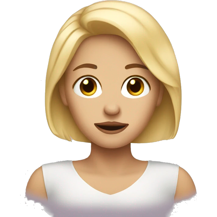 A blonde woman who has emotions emoji