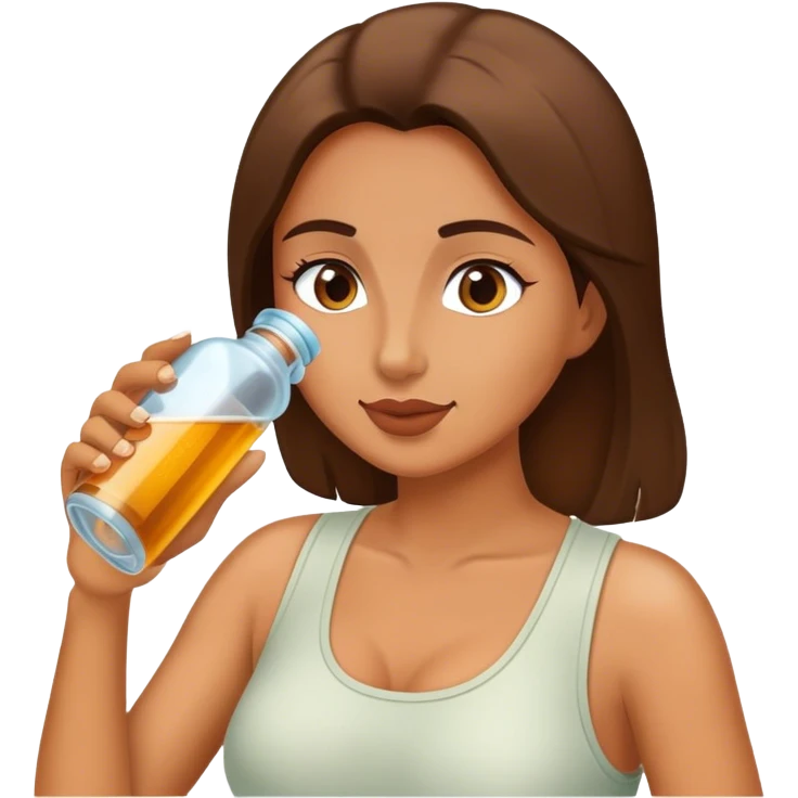 Woman drinking out of a bottle  emoji