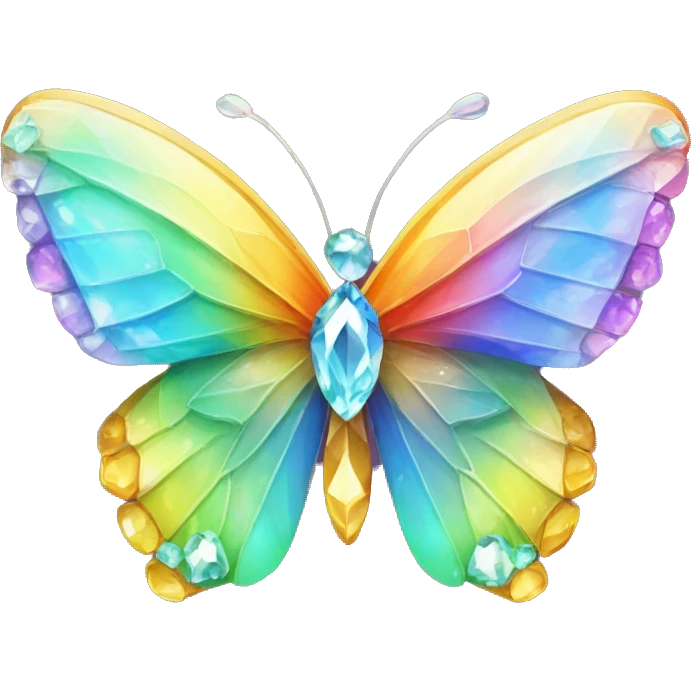 One Rainbow-Diamond-Gem-Butterfly-Crystal-Fly emoji