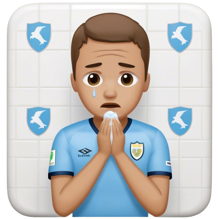 A SS Lazio fan crying on the toilette emoji
