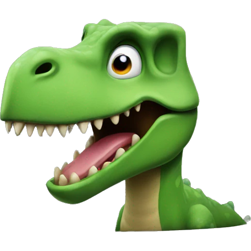dinosaur whit tv emoji