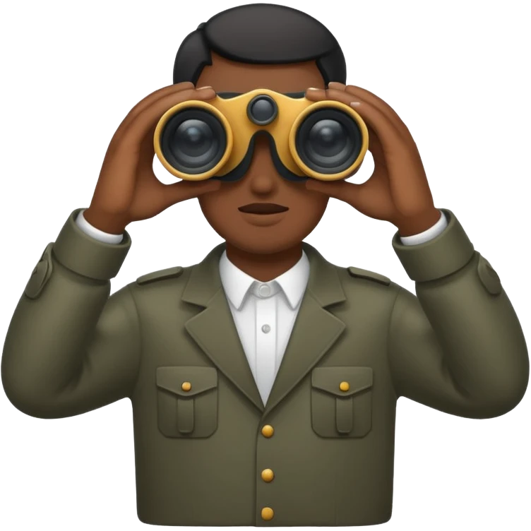 black hands holding  binoculars emoji