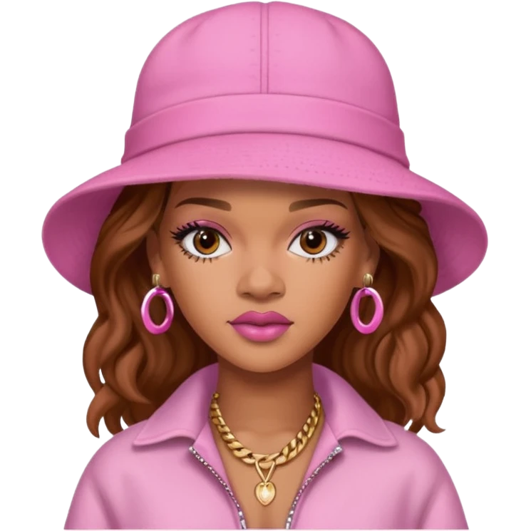 rihanah wearing Pink Hat emoji