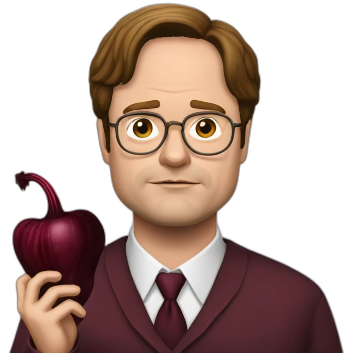 Dwight Schrute eating beetroot emoji