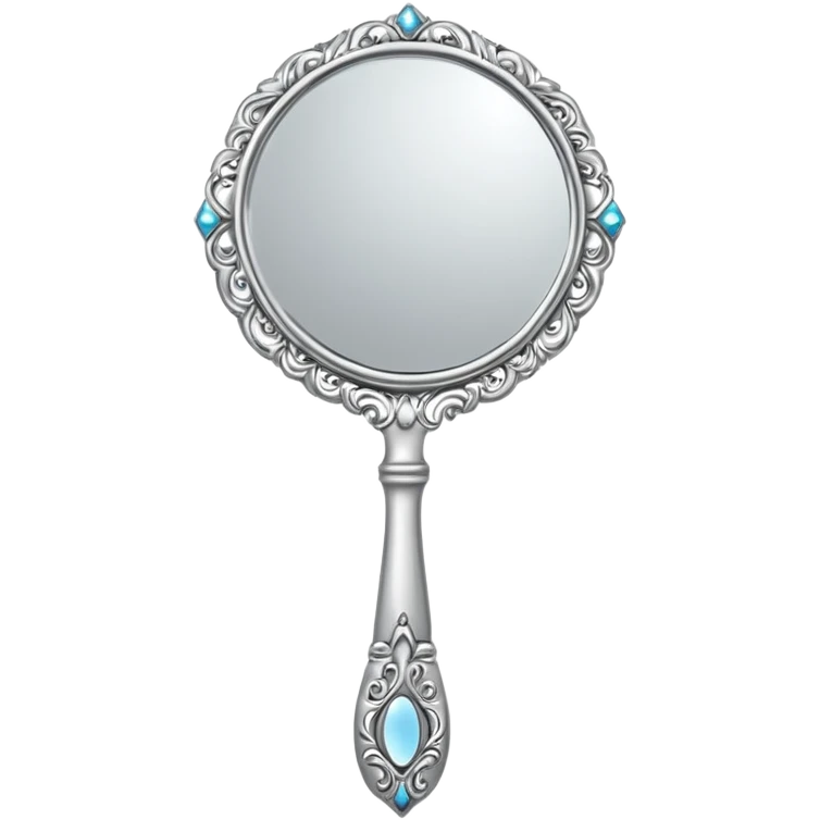 silver color hand mirror emoji