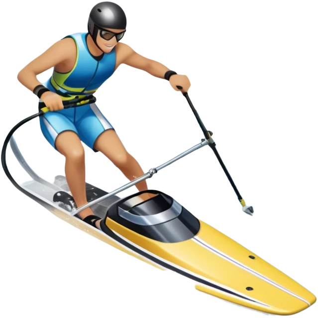 An icon featuring a close-up collage of water skis, splashing water across the surface. The design highlights the motion of the skis cutting through the water and the boat’s wake. Transparent background emphasizes the thrill of water skiing. emoji