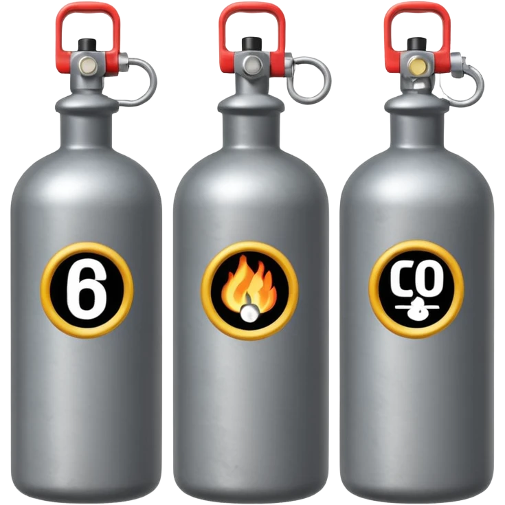 CO2 gas bottle + marking on the bottle emoji