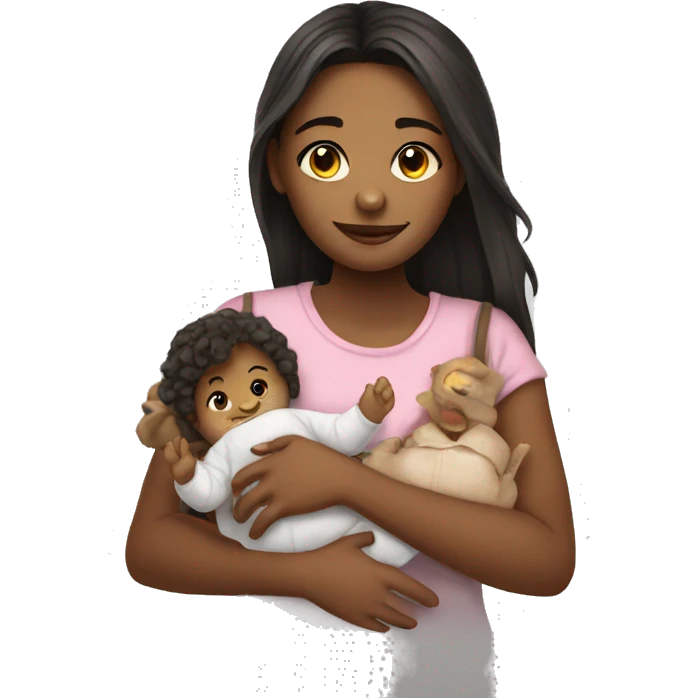 girl with baby plushy emoji
