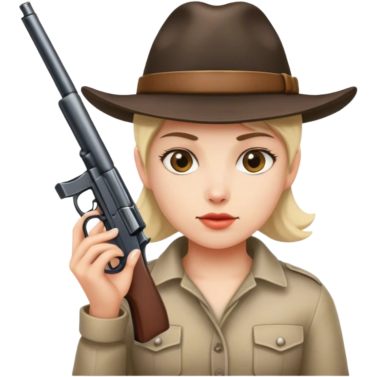 P sissy wearing a hat with a gun  emoji