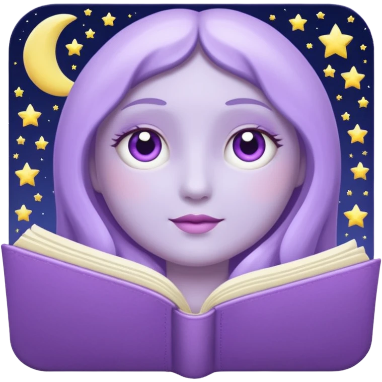 lilac diary moon mais claro emoji