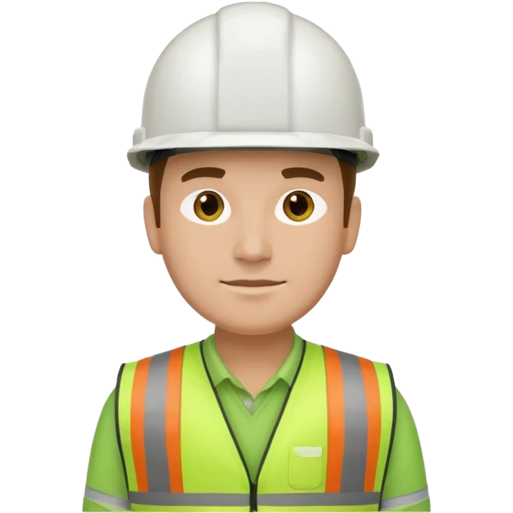 Hombre ingeniero casco blanco y chaleco verde emoji