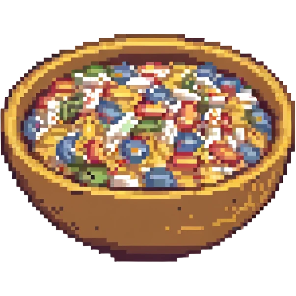 a bowl of cereal, pixel art style emoji