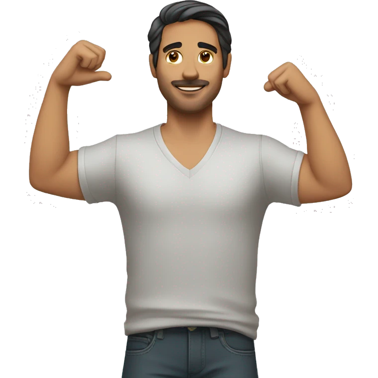 Spanish man (full-body) (both arms raised) (straight hair) emoji