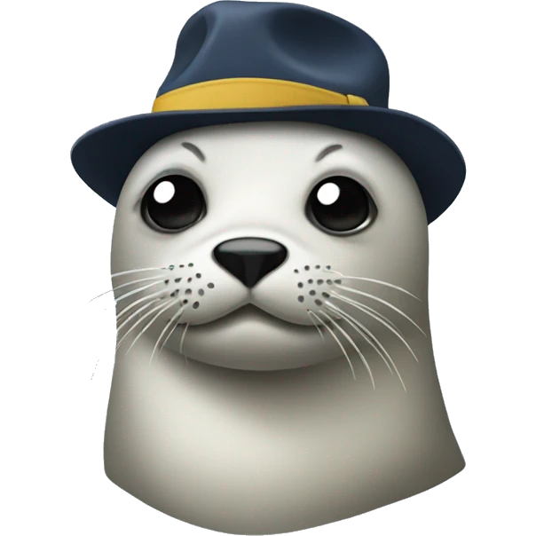 A seal wearing a hat  emoji