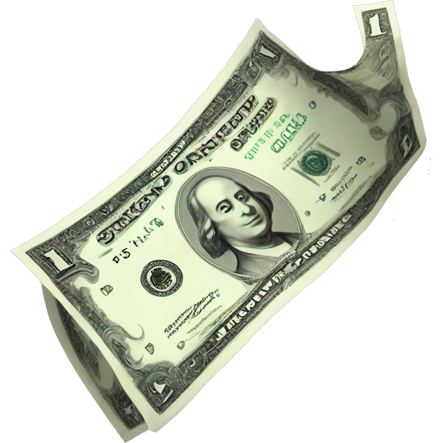 one banknote floating in the air emoji