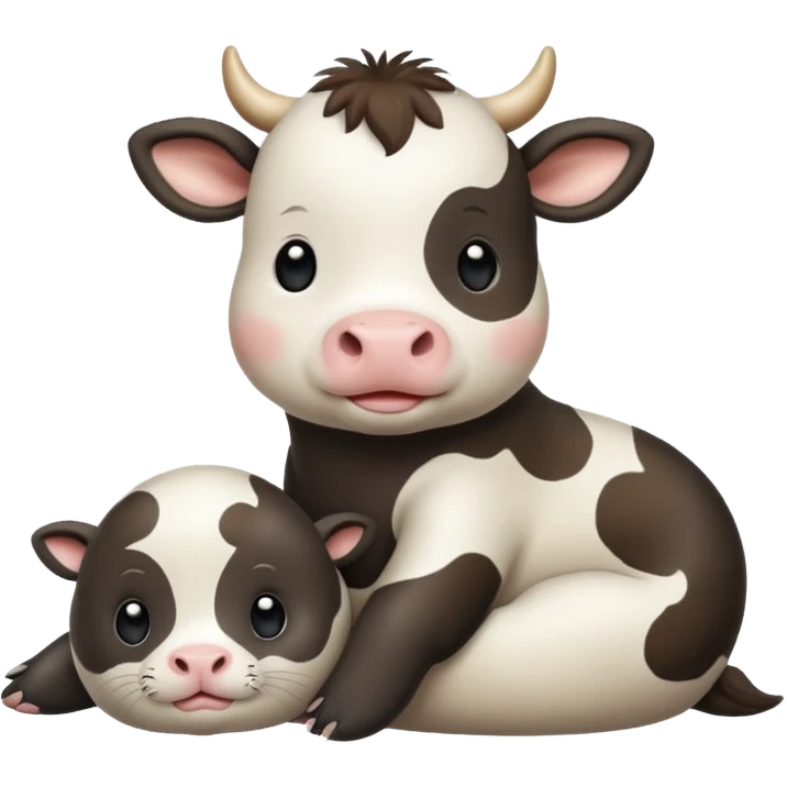 cow & seal baby  emoji