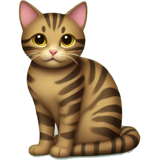Brown striped cat sitting Christmas tree  emoji