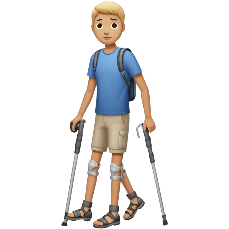 Create a person with crutches and has a broken leg emoji