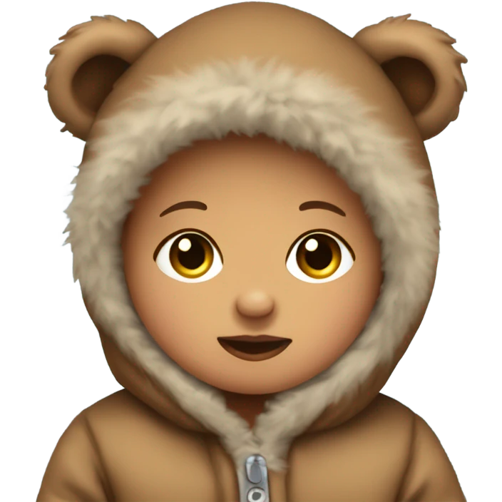 Newborn Baby wearing a bear jacket emoji