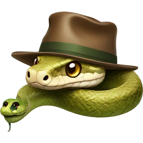 Snake wearing hat emoji