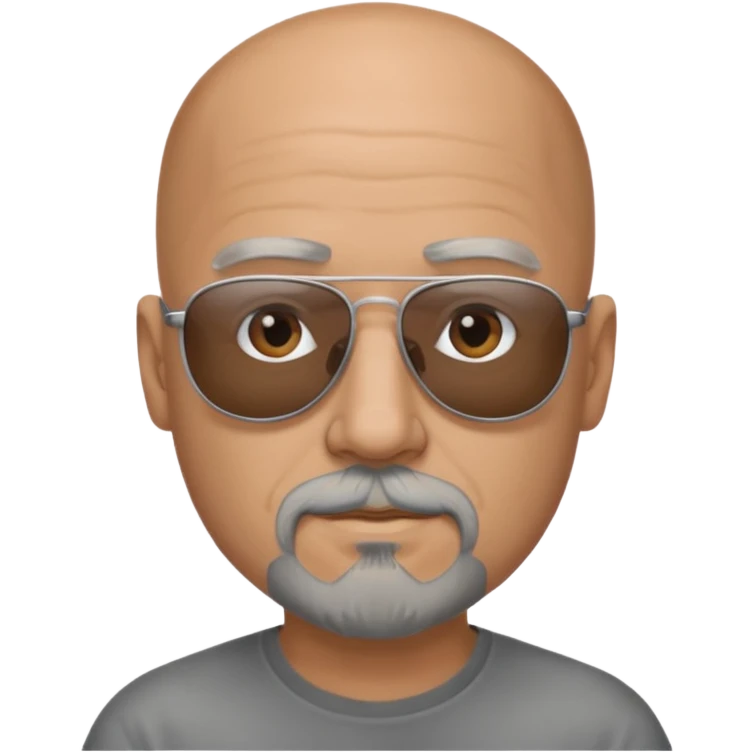Bald man, wearing sunglasses, gray goatee emoji
