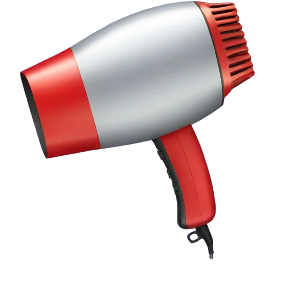 hair dryer and comb red color emoji