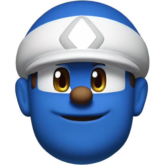 Super mario face bluee emoji