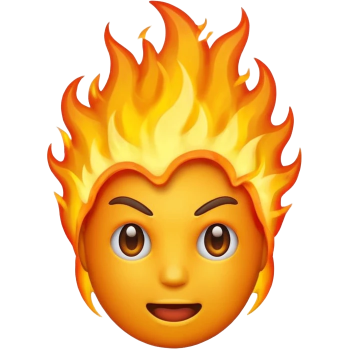 Make it look like a normal emoji just with burning head🙂🔥 cobine the two put the fire on topp of the head nothing more nothing less emoji
