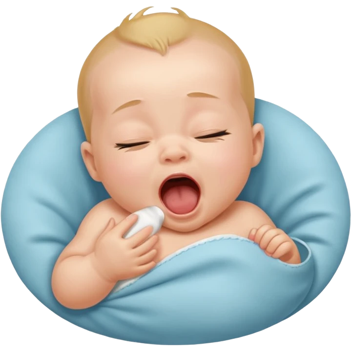 A newborn baby yawning. emoji