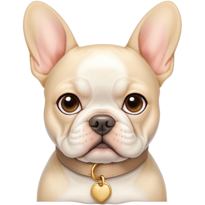White French bull dog with beige collar emoji