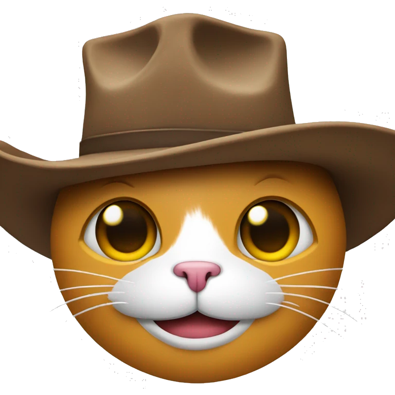 cat robot face with a cowboy hat emoji