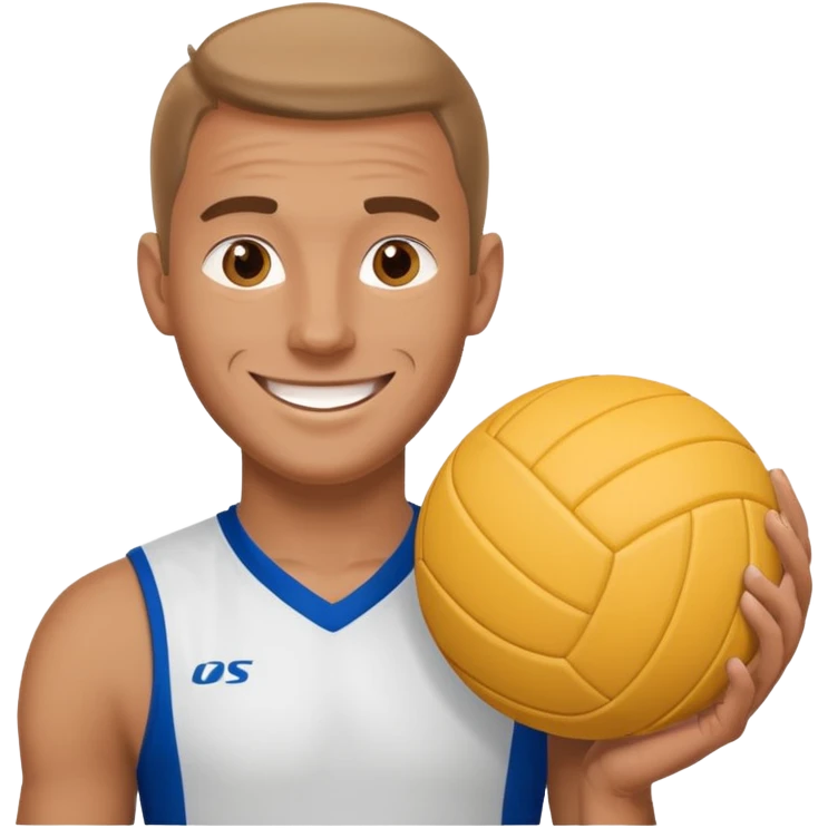 volleyball player, man, Charles Kiraly with volleyball ball emoji
