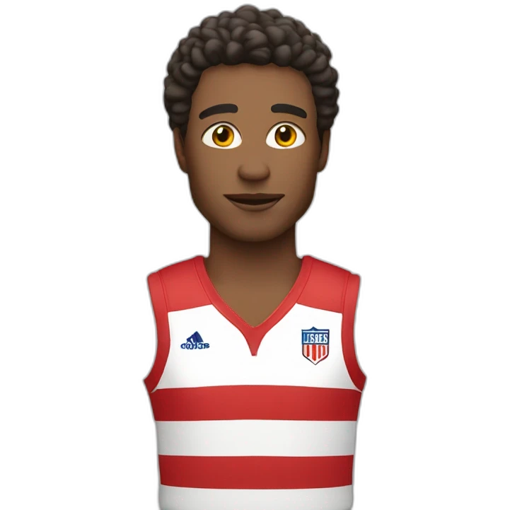 man in a red white stripped jersey emoji