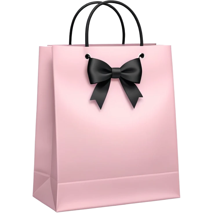 Light pink gift bag with black bow emoji