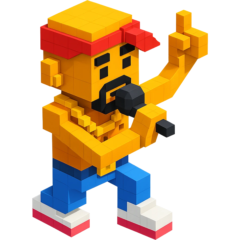 Lego version of 2Pac in a concert pose emoji