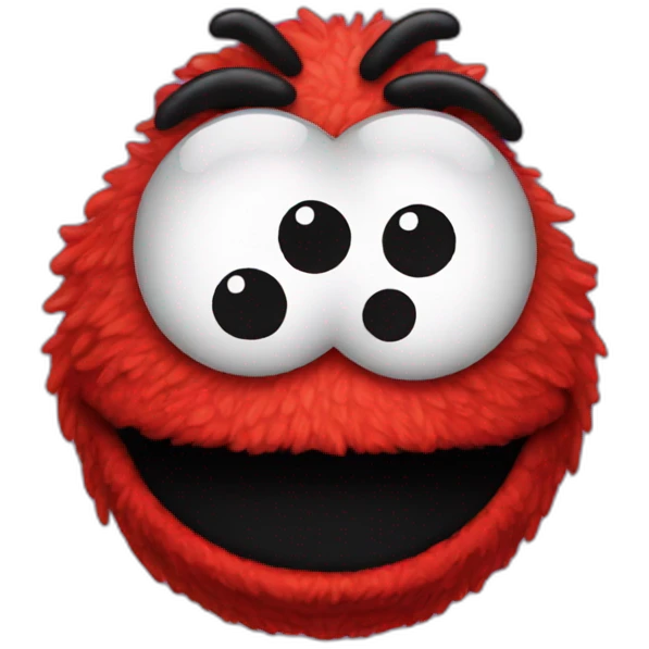 elmo with a human face emoji