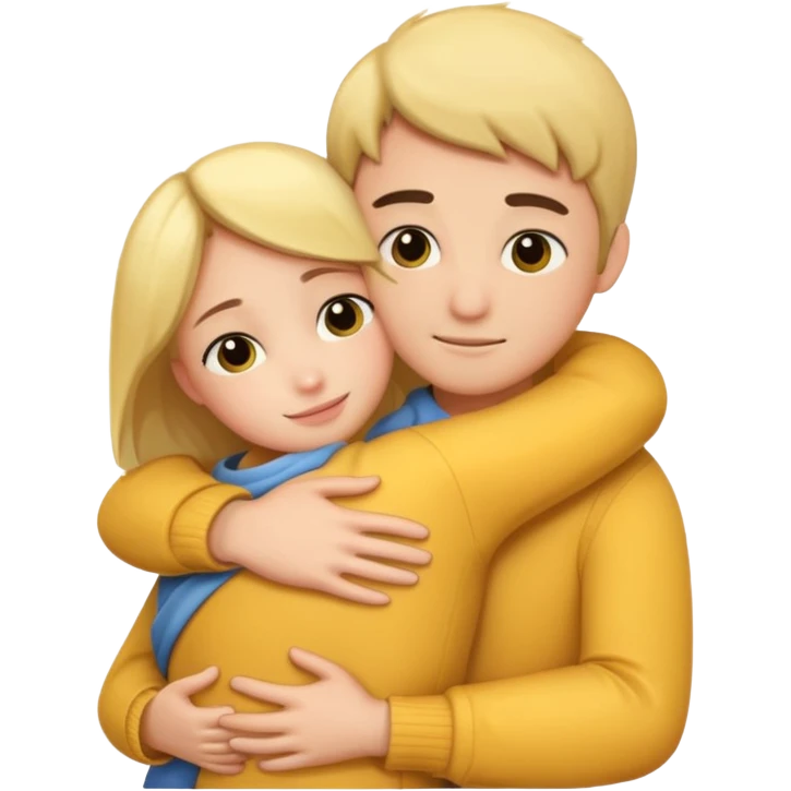 Hug and quiet  emoji