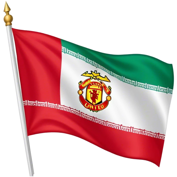 Give me a Iran Pahlavi flag mixxed with man united design emoji
