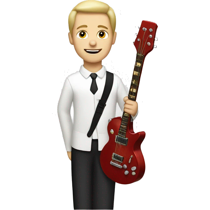 white church choirboy with electric guitar in hand emoji