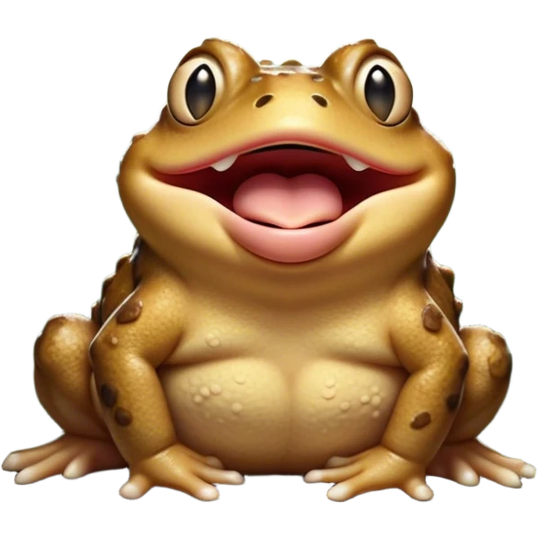 Cinematic Cute Yawning Toad Portrait Emoji, Head tilted slightly with a dramatic, wide-open yawn, showcasing a stout, textured body with drooping, warty features and sleepy, half-closed eyes, Simplified yet irresistibly adorable features, highly detailed, glowing with a soft, cozy woodland glow, high shine, relaxed yet expressive, stylized with a dash of whimsical amphibian charm, soft glowing outline, capturing the essence of a drowsy yet affectionate toad that appears ready to stretch out for a nap! emoji
