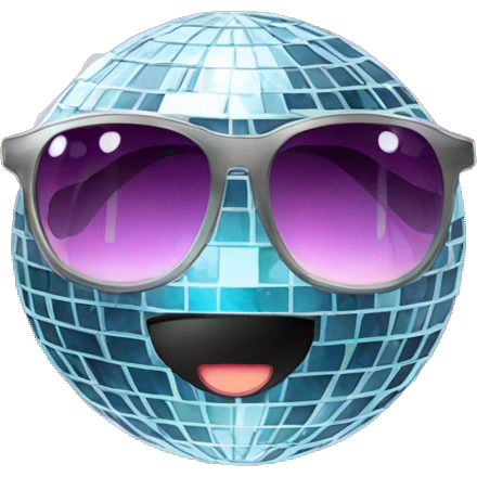 Disco ball with sunglasses  emoji