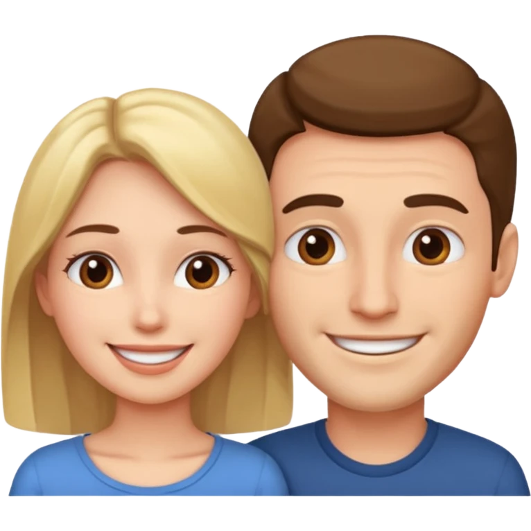 Man head against woman head emoji