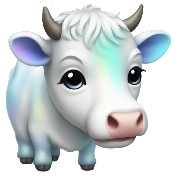 Iridescent chibi cow   emoji