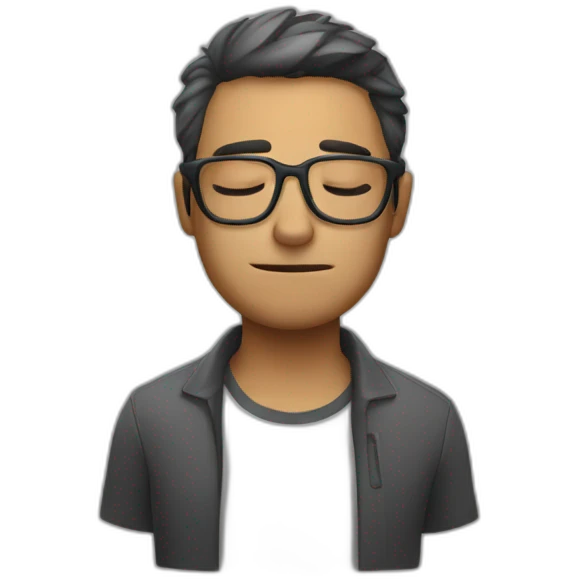 A tired man with smokey glasses emoji