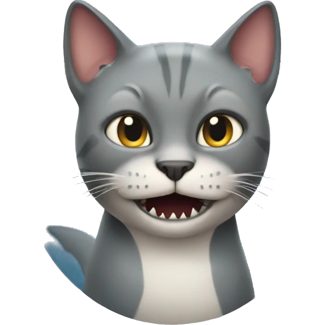 cat with shark teeth emoji