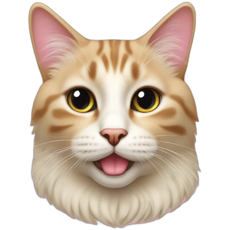 beige norwegian cat with pink nose emoji