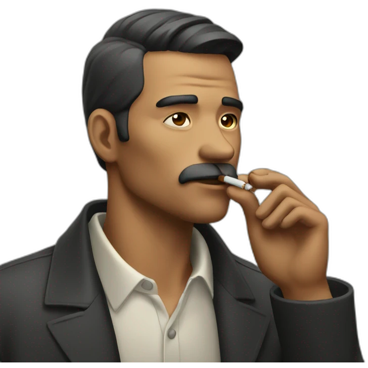 a man smoking emoji
