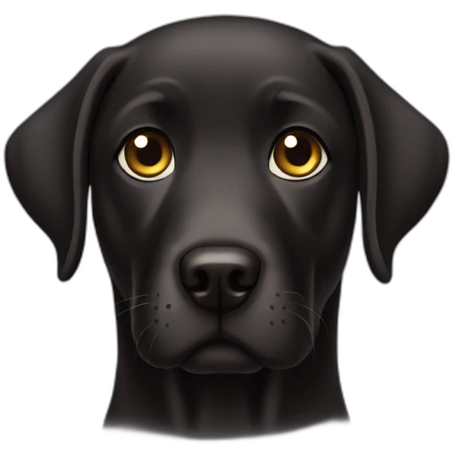 Black sad black eyes Labrador dog emoji